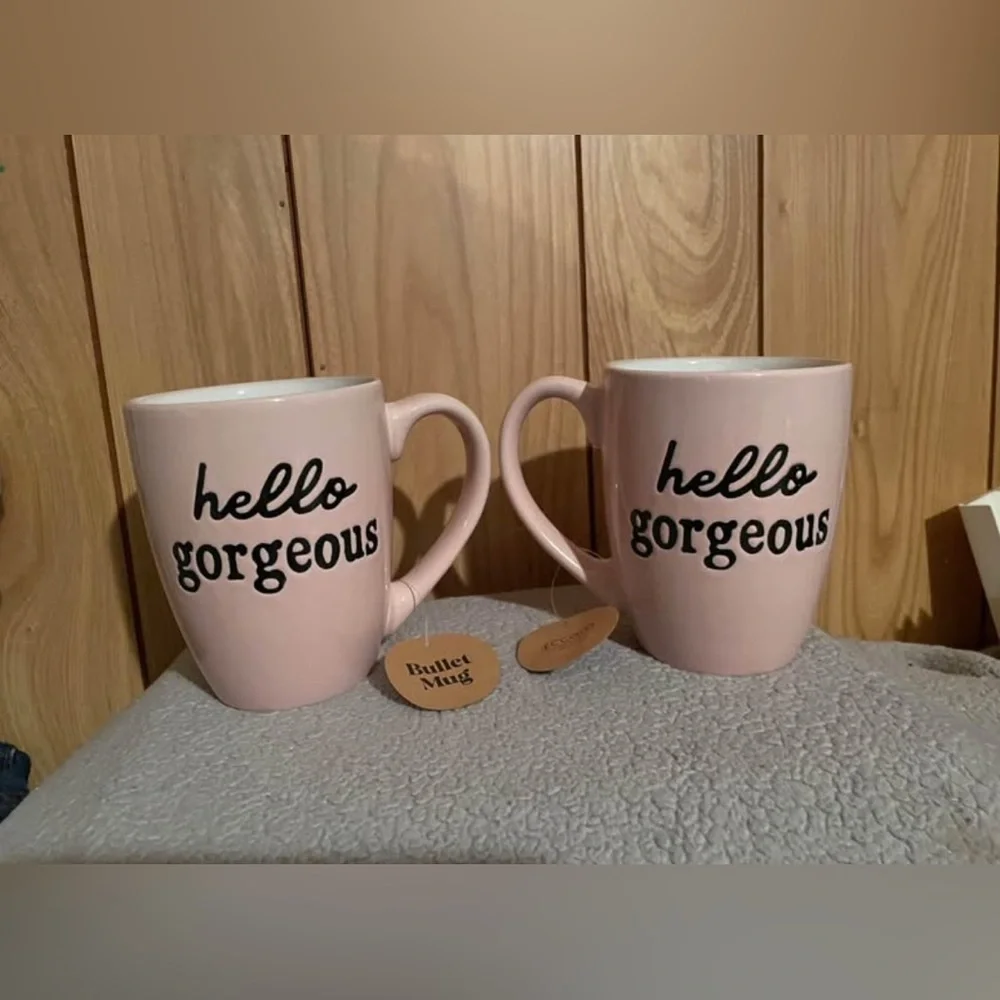 Hello Gorgeous Pink Mugs - Picture 1 of 8